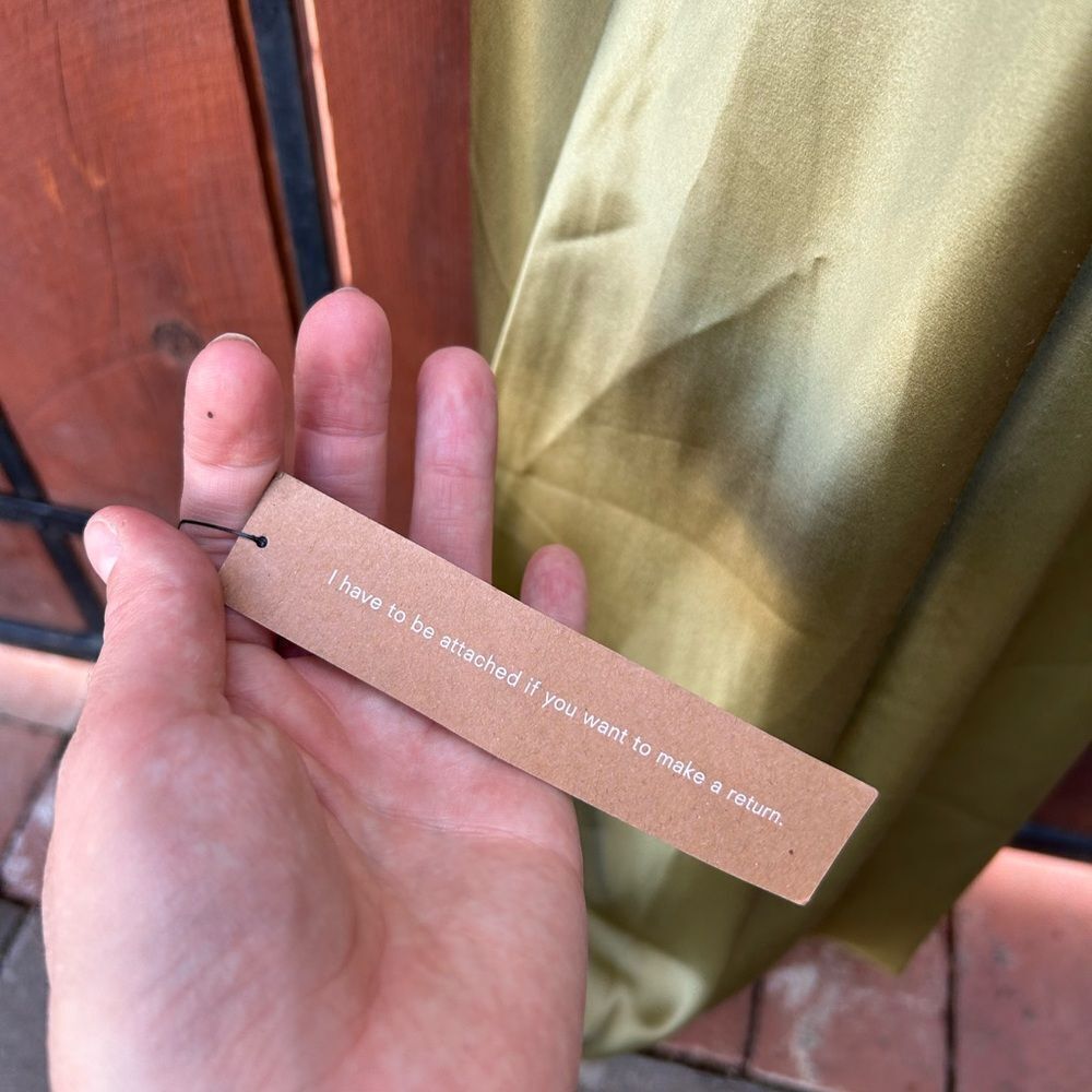 NWT Reformation Maysen Silk Dress - Olive Oil size 10 - Picture 11 of 15